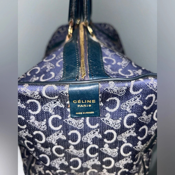 Celine CMacadam Canvas Blue Boston Bag - Picture 10 of 14